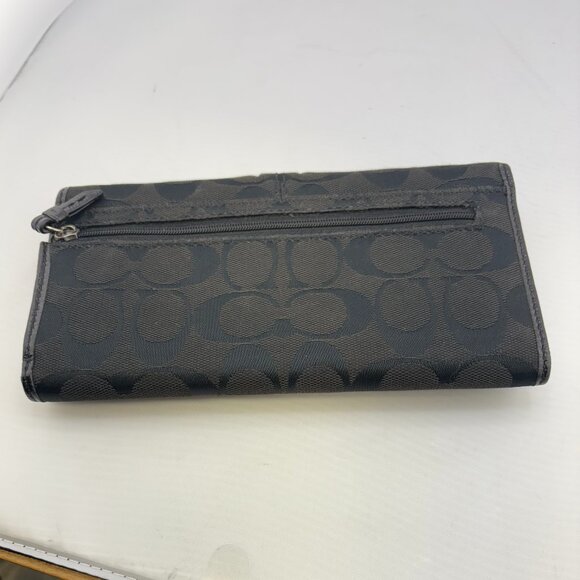 Coach Signature C Trifold Wallet Black Patent Y2K - Picture 4 of 8